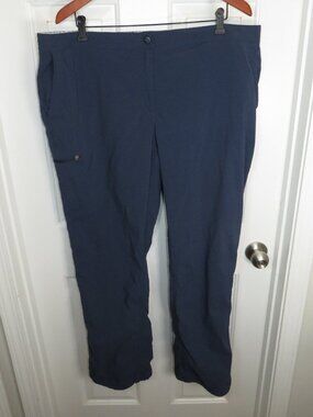 L.L. Bean Comfort Trail Pants Womens Size 20 M/Tall Nylon Stretch Blend Blue